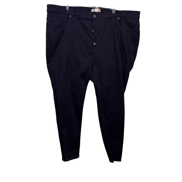 NWT Madewell jeans 9" mid rise skinny black 37 button fly grunge goth emo crop - Picture 3 of 16